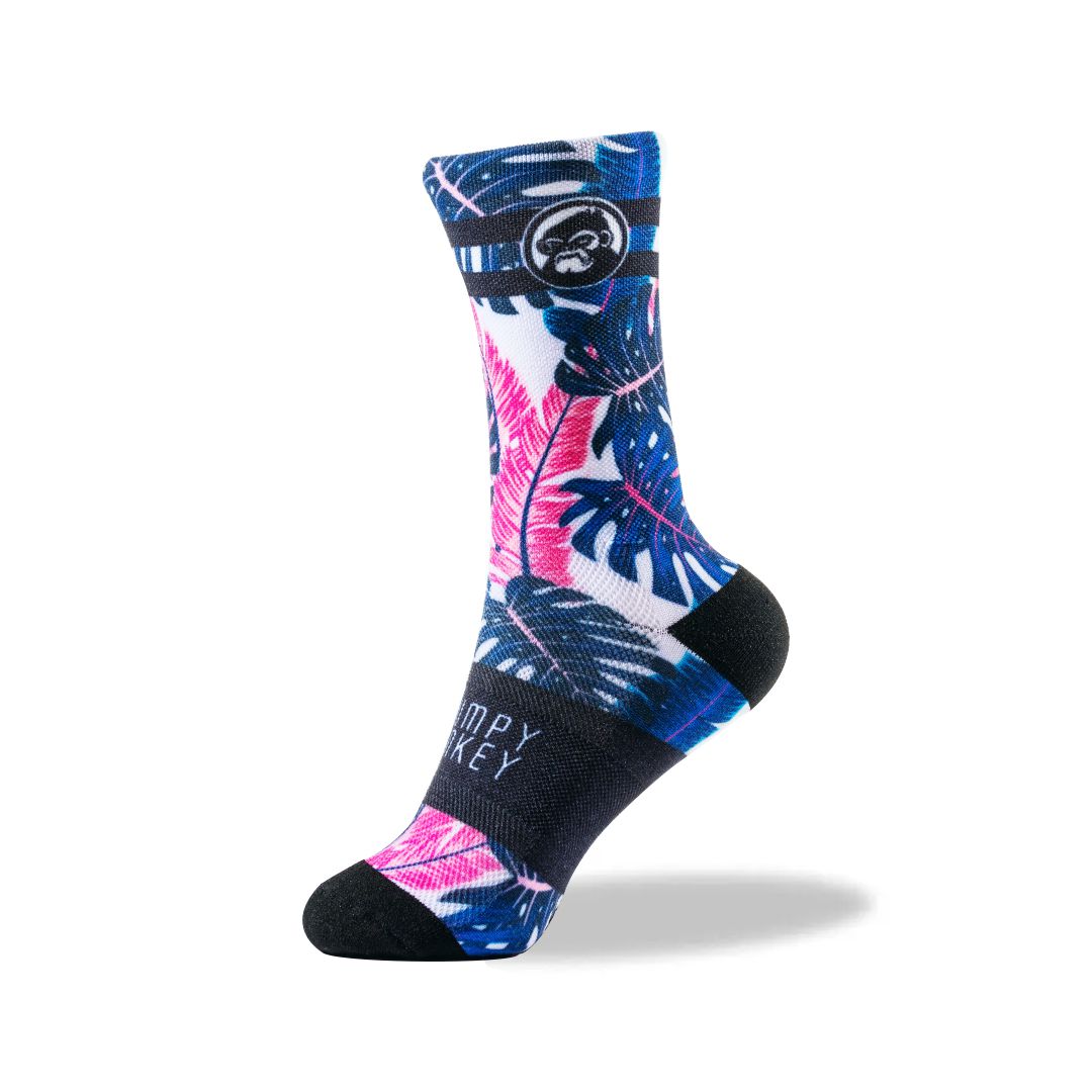 Grumpy Monkey Seamless Breathable Premium Socks.  Indigo Blush Theme.